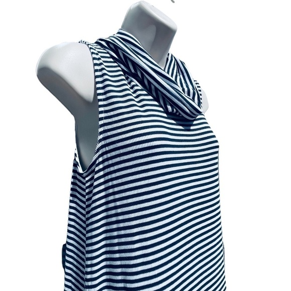 New! Mini Dress ANTHROPOLOGIE Dolan Ribbed Sleeveless Cowl Striped nautical - Picture 8 of 10